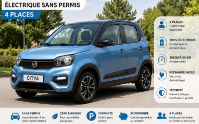 Tout savoir sur la voiture électrique sans permis 4 places