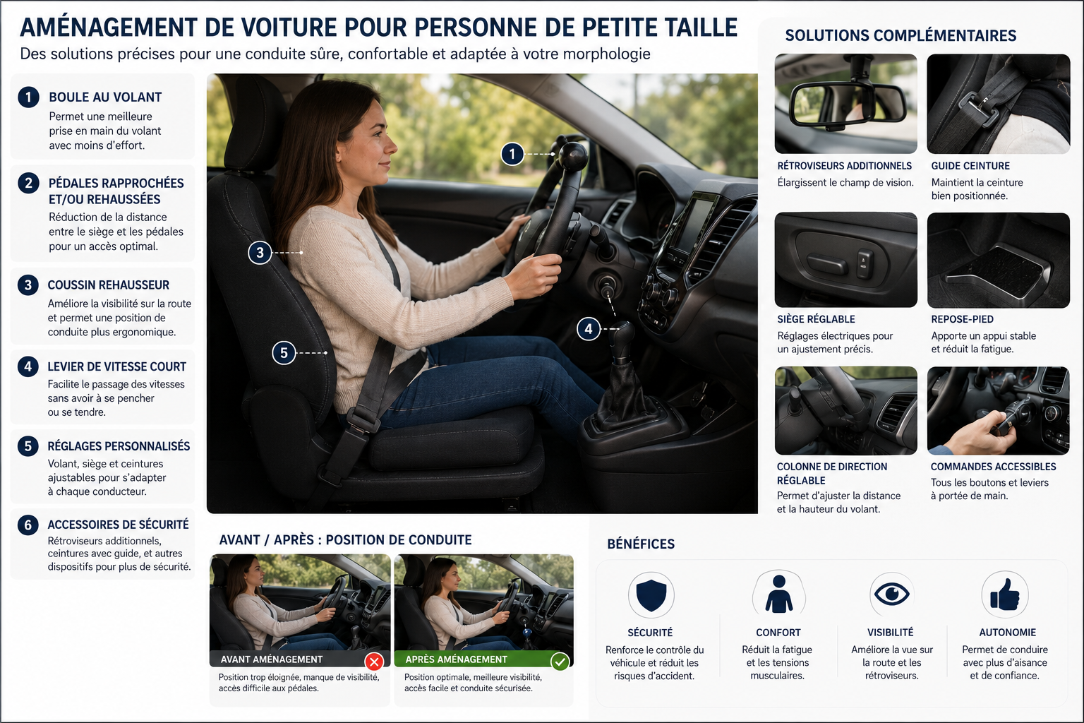 Aménager le poste de conduite pour votre morphologie